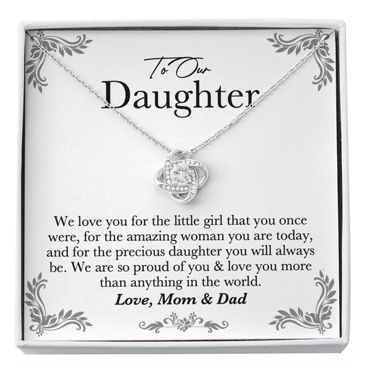 Our Precious Daughter Love Knot Necklace
