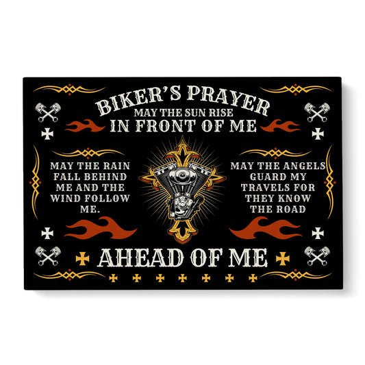 Biker's Prayer - May The Sun Rise In Front Of Me - Matte Canvas