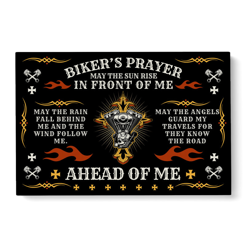 Biker's Prayer - May The Sun Rise In Front Of Me - Matte Canvas