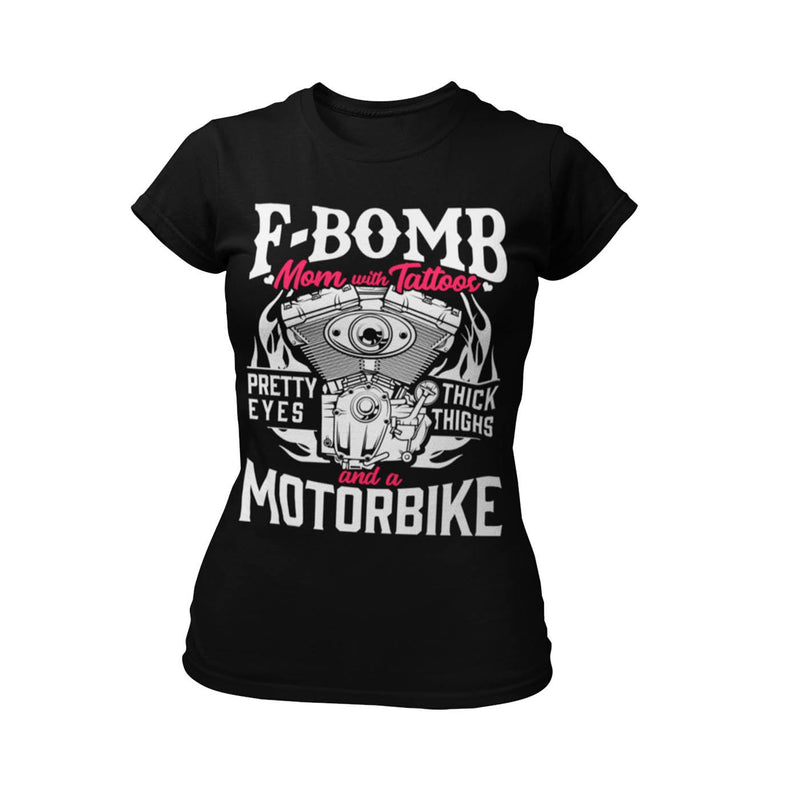 F-Bomb Mom with Tattoos & a Bike - Standard Women's T-shirt