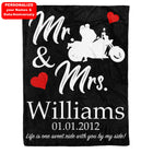 PERSONALIZED Mr & Mrs Sweet Ride Biker Premium Blanket