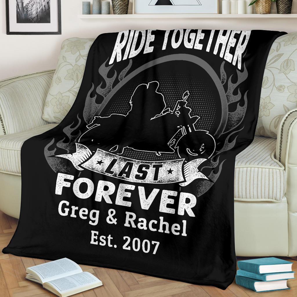 Ride Together Last Forever - Personalized - Fleece Blanket