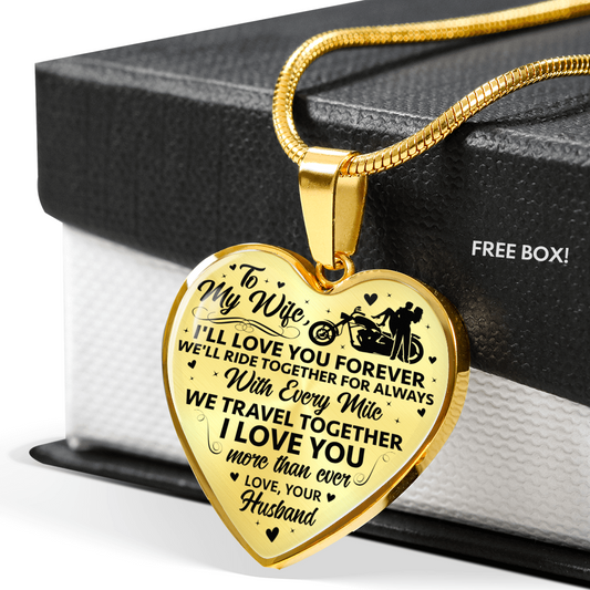 Biker Wife Love You More Than Ever Love Necklace