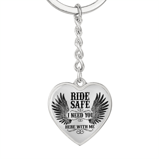 Jewelry - I Need You Biker Heart Keychain