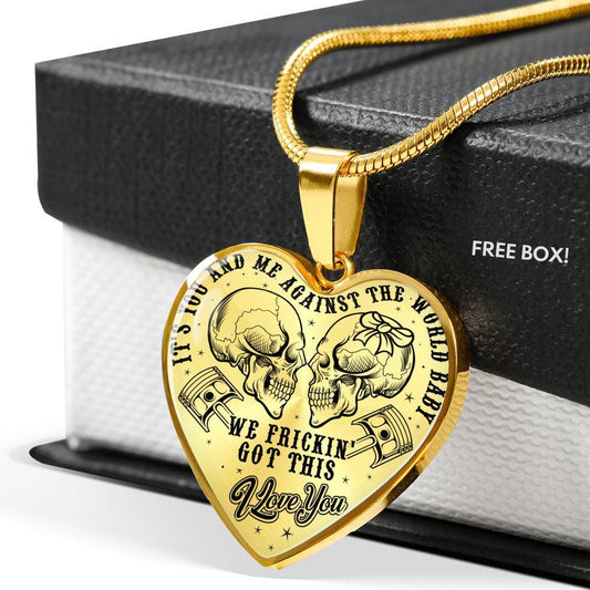 Jewelry - It's You And Me Against The World Biker Necklace 