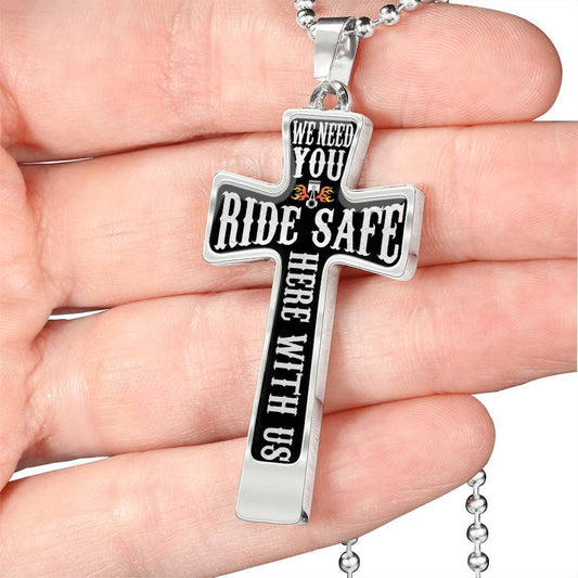 Jewelry - Ride Safe Biker Cross Necklace 