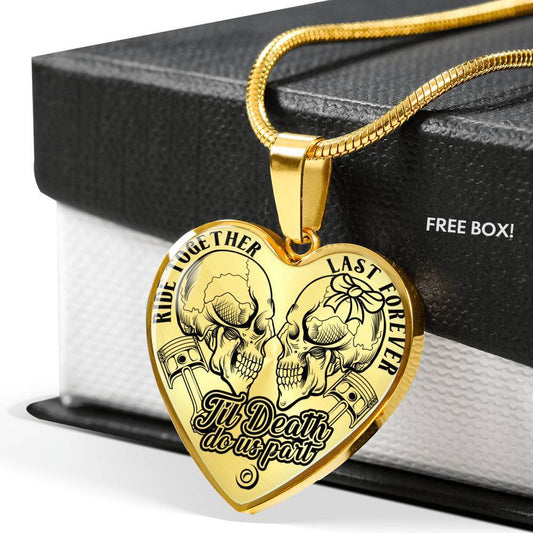 Jewelry - Ride Together Last Forever Biker Love Heart Necklace 