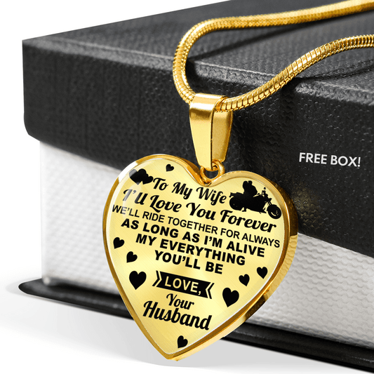 Jewelry - We'll Ride Together For Always Biker Love Necklace 