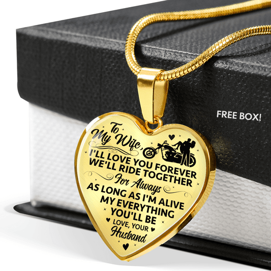 Jewelry - We'll Ride Together For Always Heart Necklace 