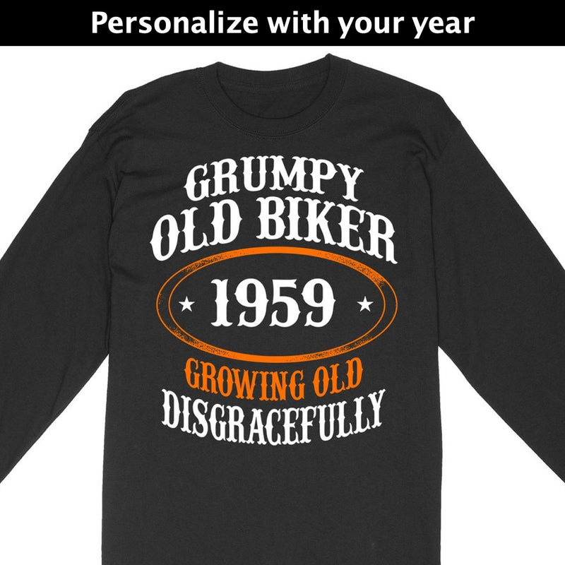 Personalized Grumpy Old Biker Long Sleeve