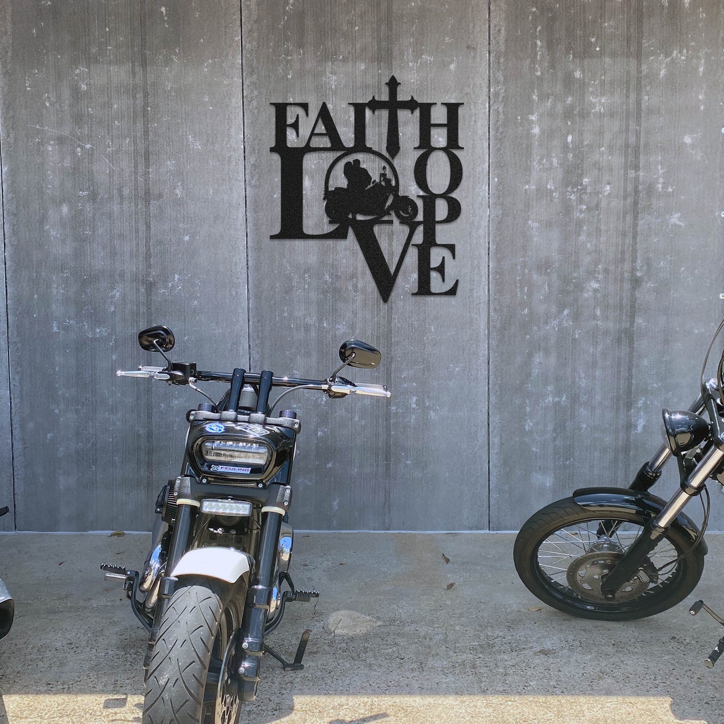 Biker Faith Hope Love Metal Wall Art (🇺🇸Made In The USA)
