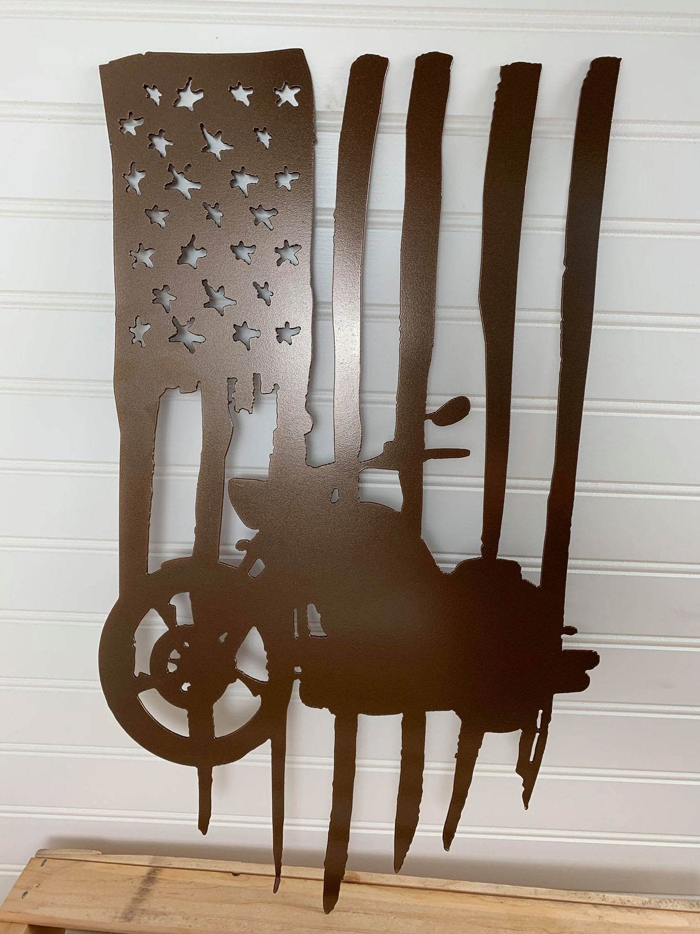 Personalized Biker Patriot American Flag Metal Wall Art (🇺🇸Made In The USA)