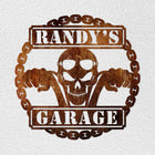 Metal Wall Art - PERFECT Father's Day Gift - PERSONALIZED Biker Skull Garage Metal Sign (