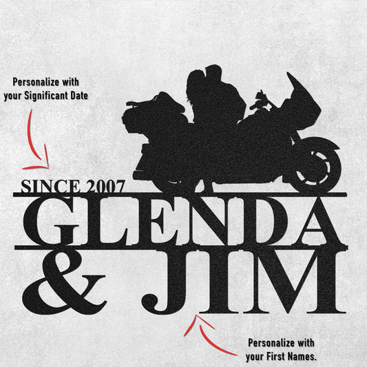 PERSONALIZED Biker Couple - Metal Wall Art (🇺🇸Made In The USA)