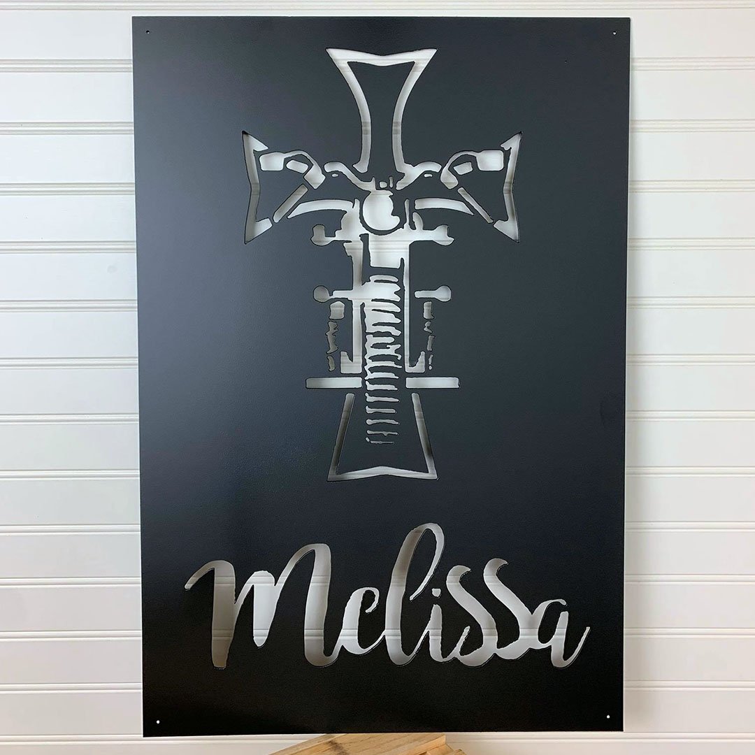 Personalized Biker Cross Metal Wall Art (🇺🇸Made In The USA)
