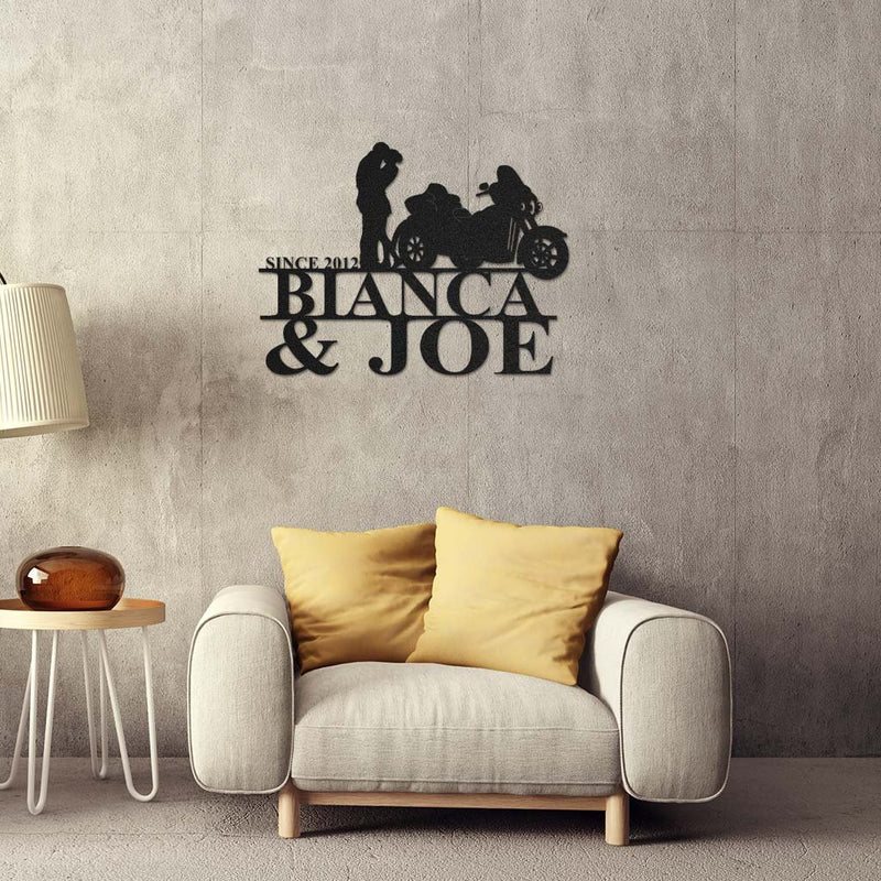 PERSONALIZED Trike Biker Couple - Metal Wall Art (🇺🇸Made In The USA)