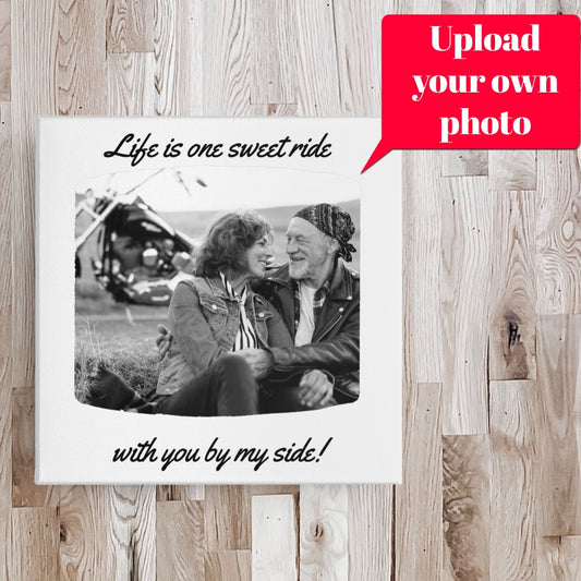 Premium Custom Photo Square Canvas (Black & White)