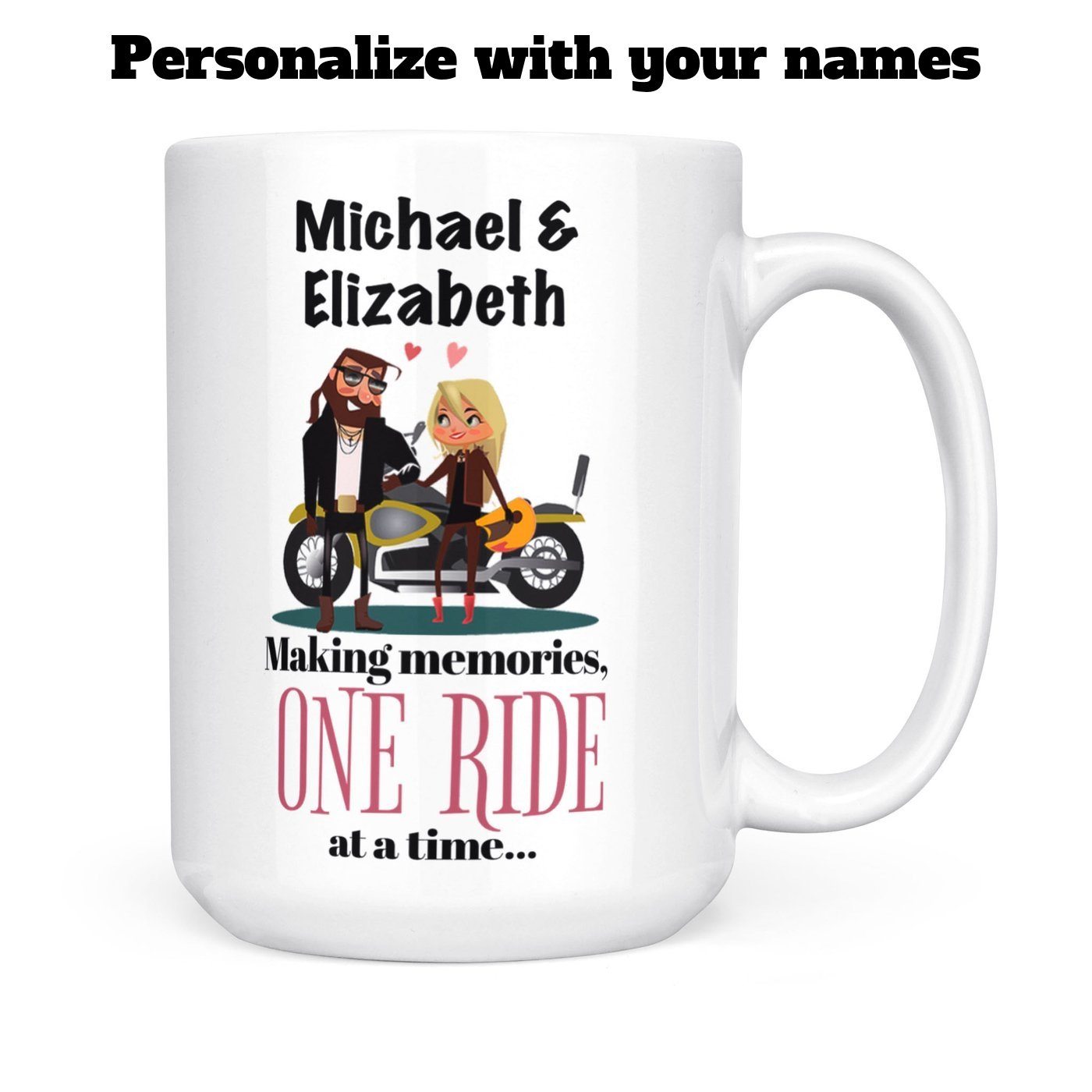 Personalized Making Memories Biker Couple Mug