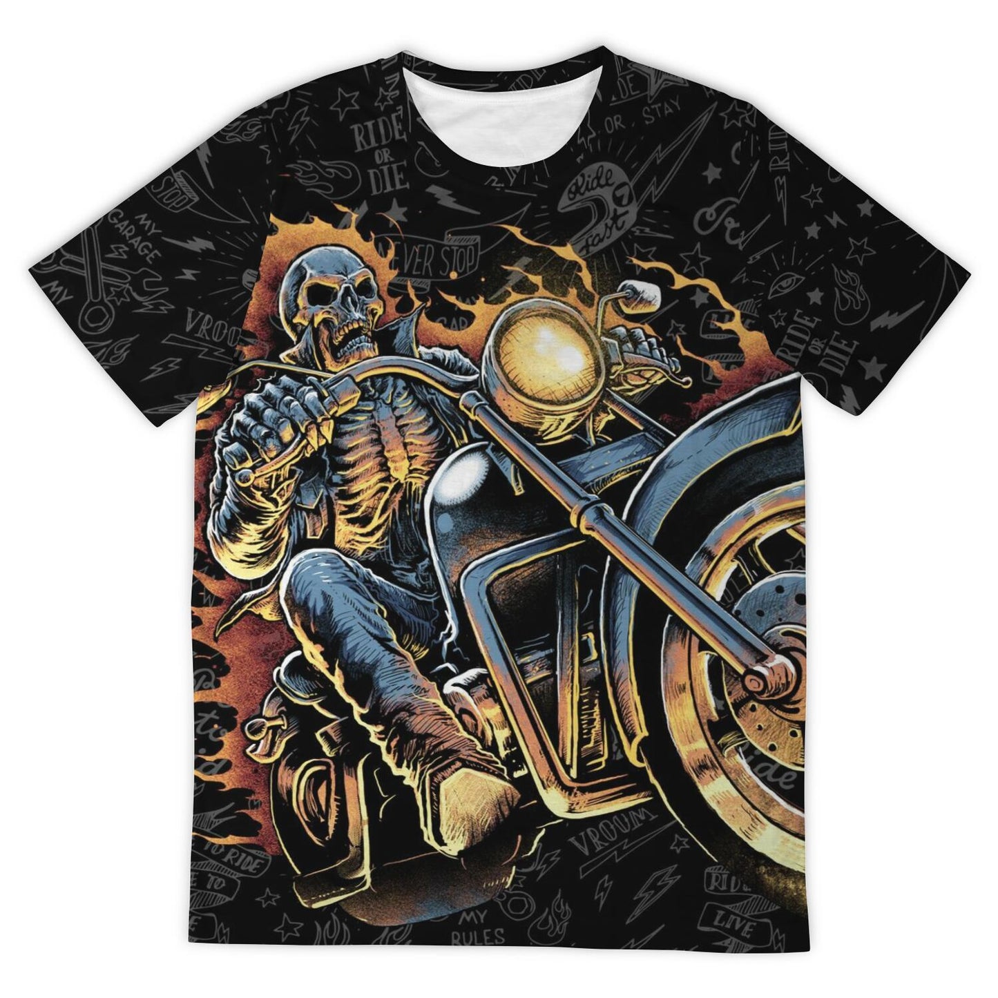 Flame Biker All Over Print Shirt