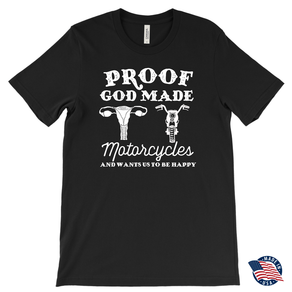 T-shirt - Proof God Made Motorcycles Funny Biker Shirt