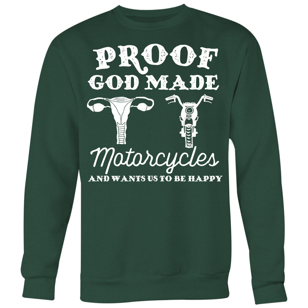 T-shirt - Proof God Made Motorcycles Funny Biker Shirt
