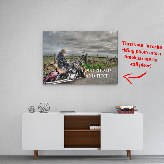 Custom Biker Photo and Text Matte Canvas