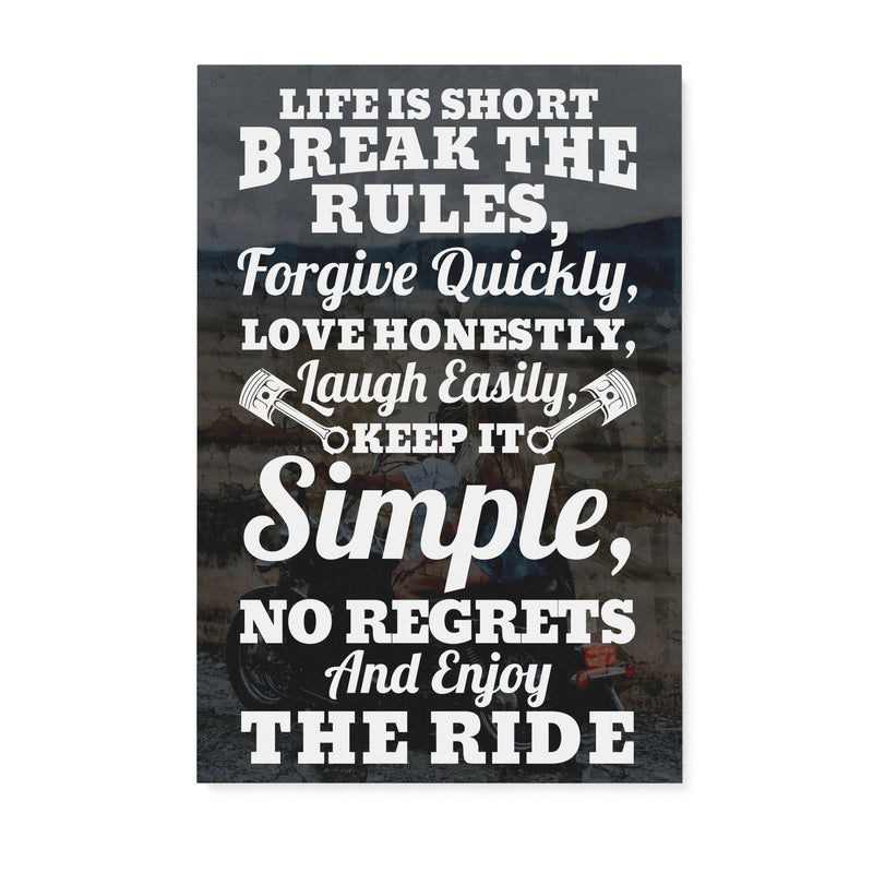 Life Is Short Enjoy The Ride Premium Canvas