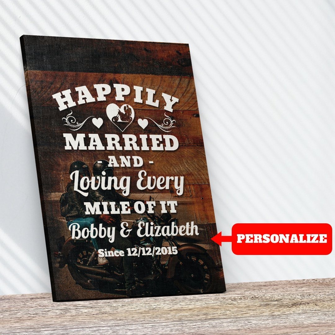 PERSONALIZED Happily Married Premium Canvas