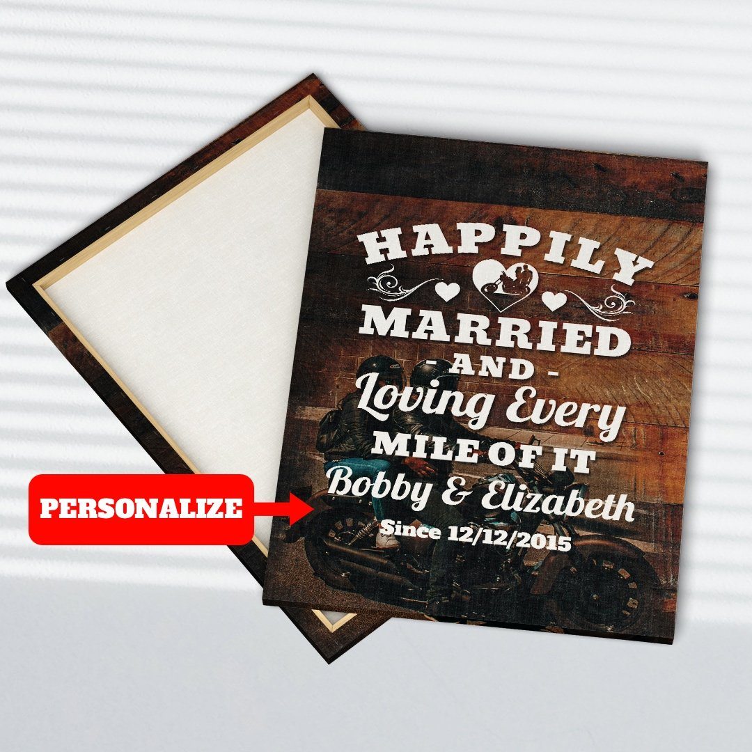 PERSONALIZED Happily Married Premium Canvas